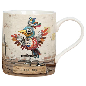 Ceramic Mug Scrap Bird Art Design 350ml Coffee Cup