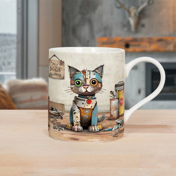 Ceramic Mug Scrap Kitten Cat Art Design 350ml Coffee Cup