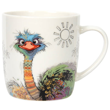 350ml Fine China Bug Art Oscar Ostrich Coffee Mug