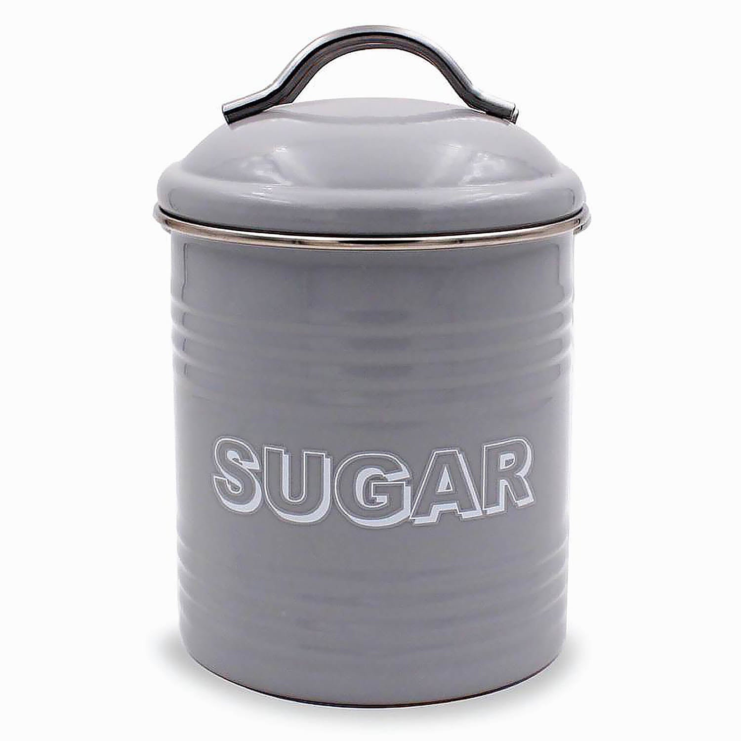 Retro Grey Kitchen Sugar Jar with Lid