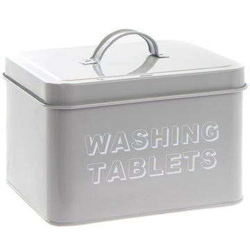 2Pcs Grey Metal Washing Tablets Storage