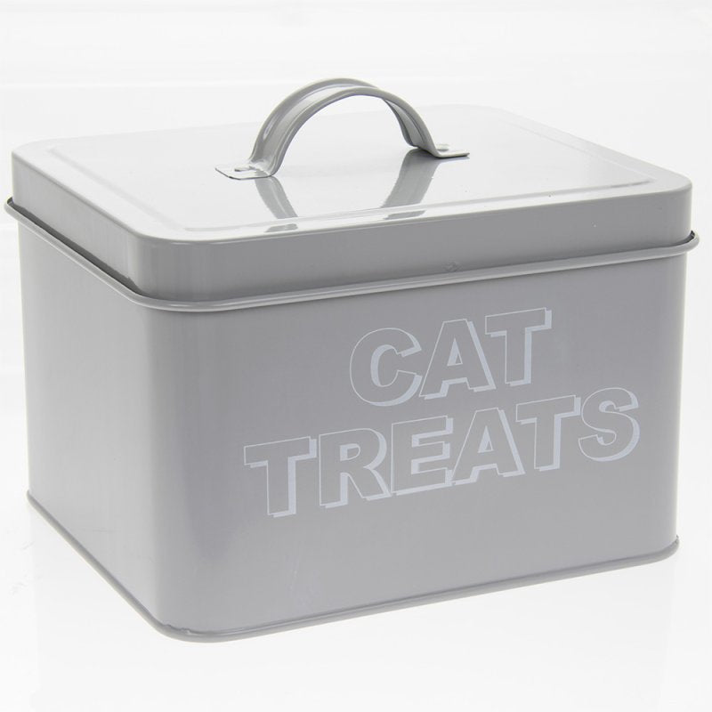 Grey dog outlet treat tin