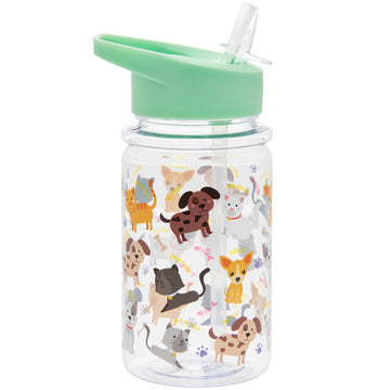 Mint Cats & Dogs Kids Water Bottle