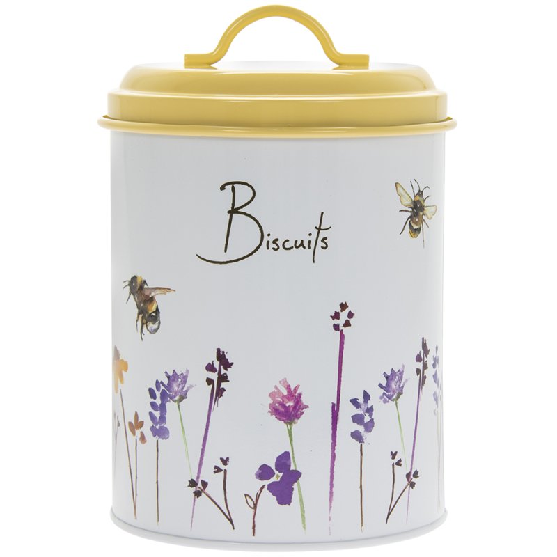 Bees & Flowers & Flowers Biscuit Canister