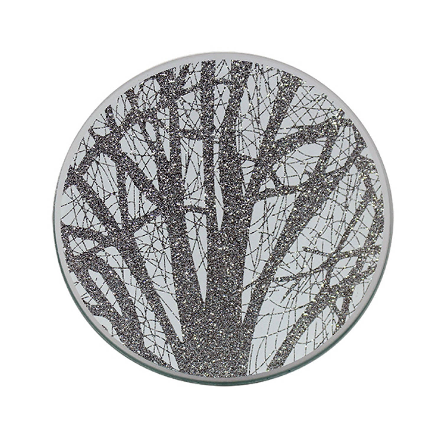 Silver Woodland 10cm Candle Plate