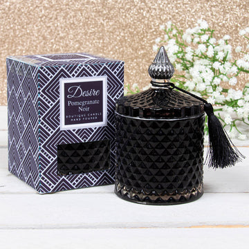 Soy Candle Jar Desire Pomegranate Black Home Décor