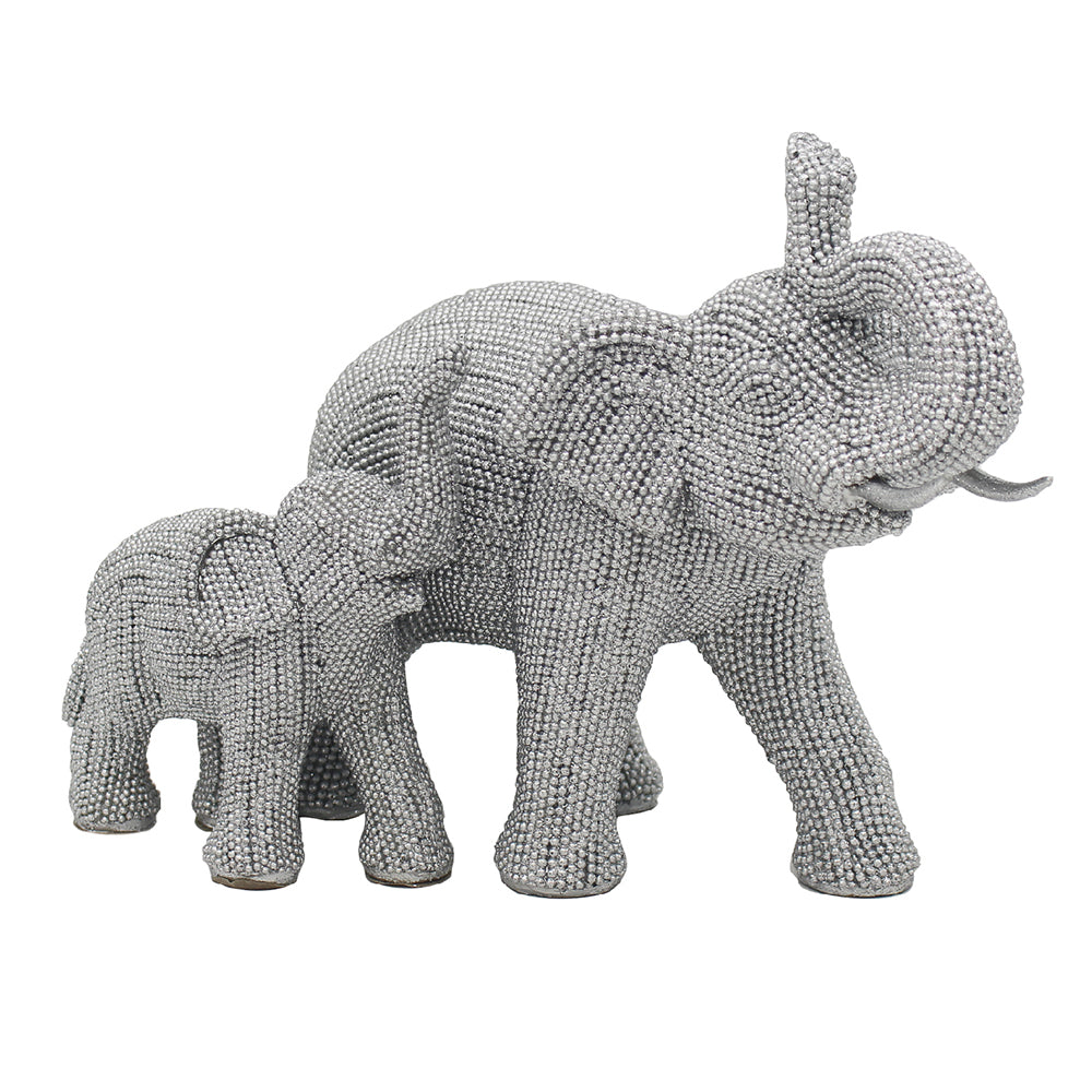 Elephant Silver Art Display Ornament