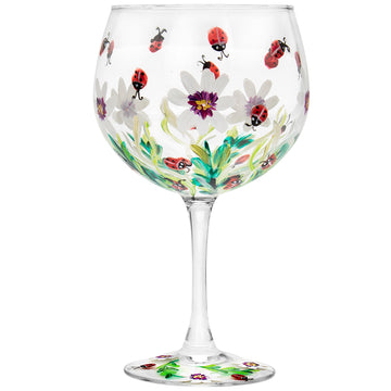 Ladybirds Hand Painted Gin & Tonic Cocktail Glass