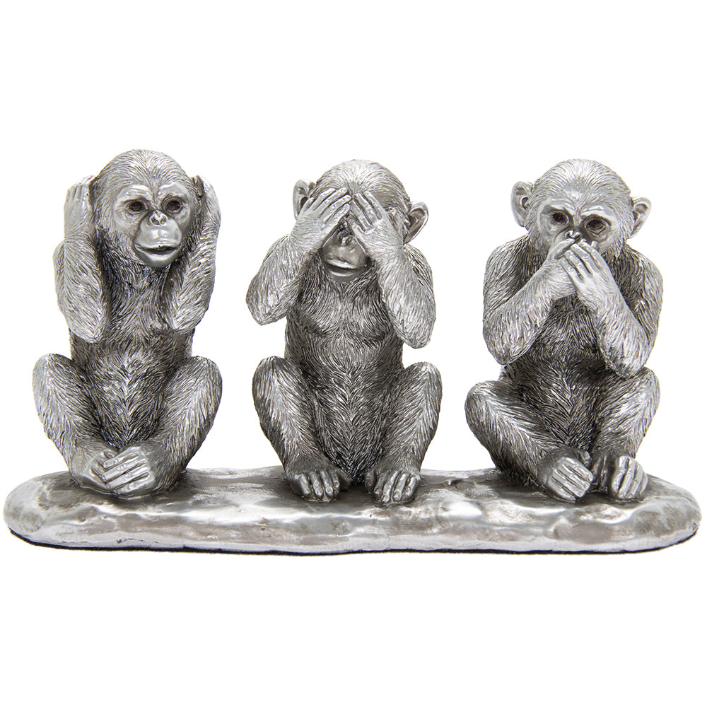 Silver Art Three Wise Monkeys Ornament Figurine