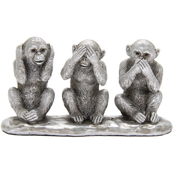 Silver Art Three Wise Monkeys Ornament Figurine