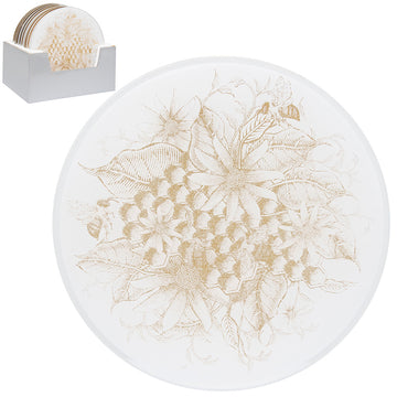 20cm Wide Round Honeycomb Mirror Glass Candle Plate