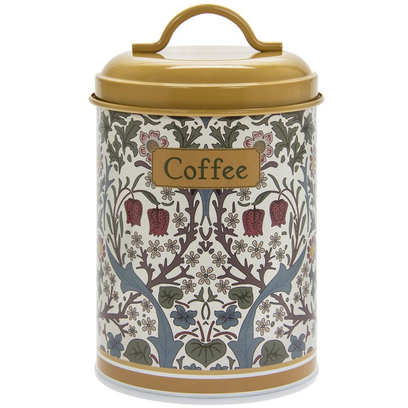 Metal Coffee Canister William Morris Blackthorn Cylindrical