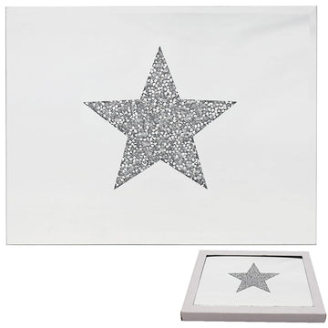 Set of 2 Kitchen Table Mats - Diamante Crystal Star