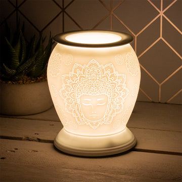 White Ceramic Vase Lamp Wax Melt Warmer Oil Burner Buddha