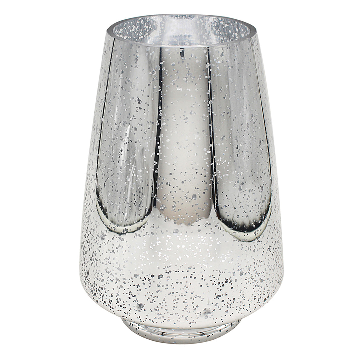 Glass Candle Holder Silver Stand Geometric Design Décor