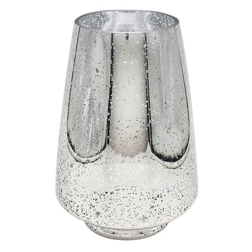 Glass Candle Holder Silver Stand Geometric Design Décor