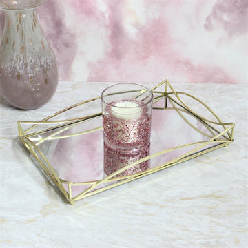 35x23cm Mirrored Rectangle Gatsby Style Ornament Tray