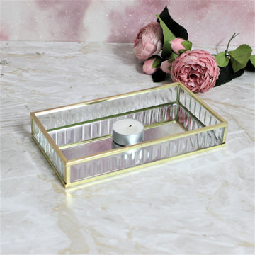 Small Rectangle Mirrored Tray Dressing Table Decorative