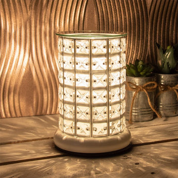 White Crystal Desire Aroma Wax Melt Warmer Touch Lamp