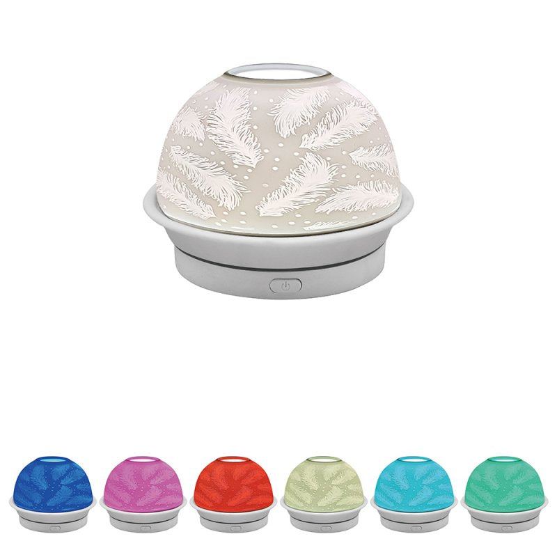 Desire Aroma Humidifier Ceramic Dome Shape Feathers Design