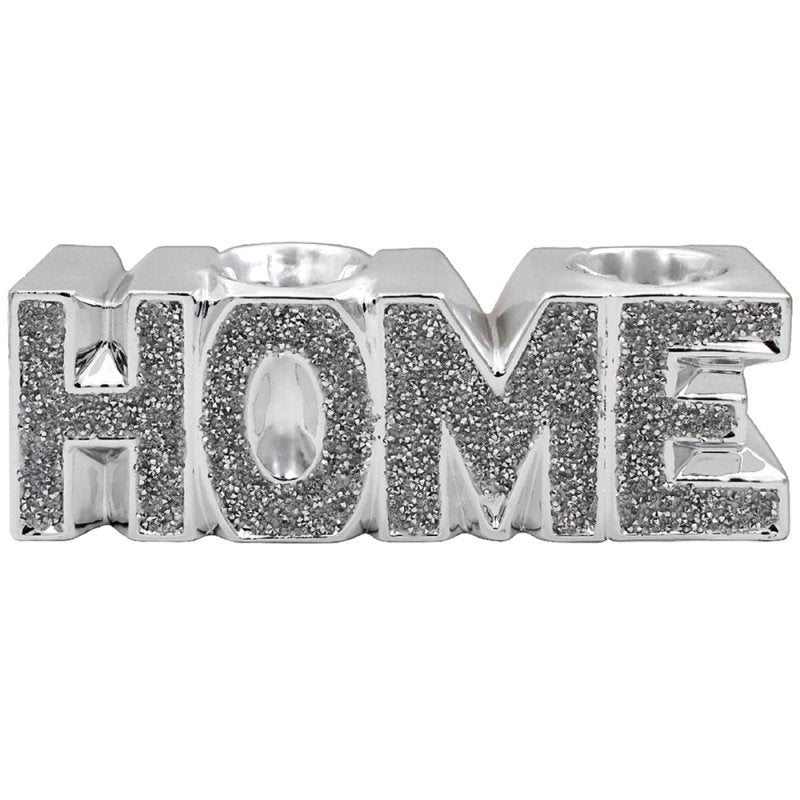 Twin Tealight Holder Silver Home Letters Home Decor