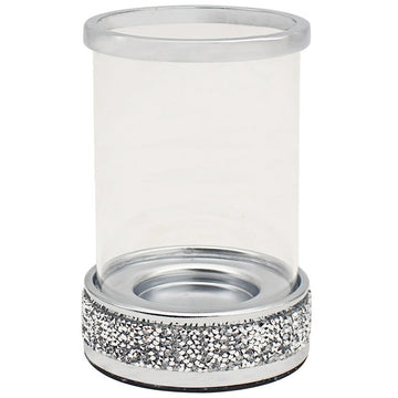 25cm Glass Candle Holder - Sparkling Crystal Diamante