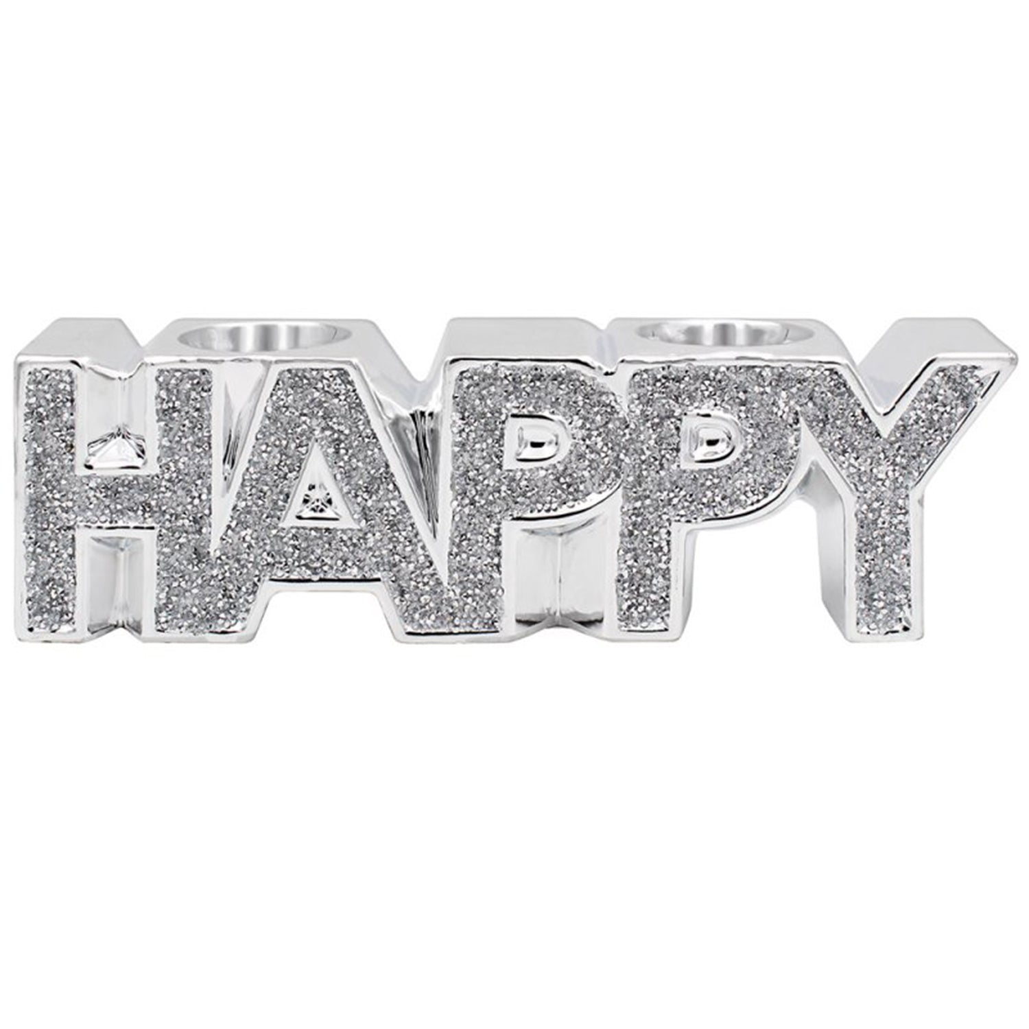 Freestanding HAPPY Text Word Art Decoration Holder Ornament