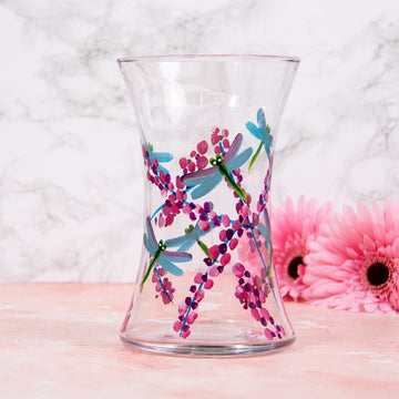 Dragonfly Clear Glass Vase