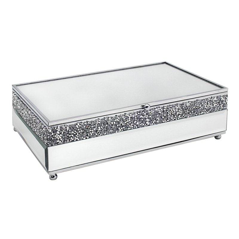 24cm Mirrored Crystal Jewellery Box