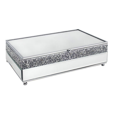24cm Mirrored Crystal Jewellery Box
