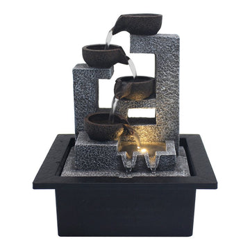 Indoor Polyresin Serenity Water Fountain Decor with LED