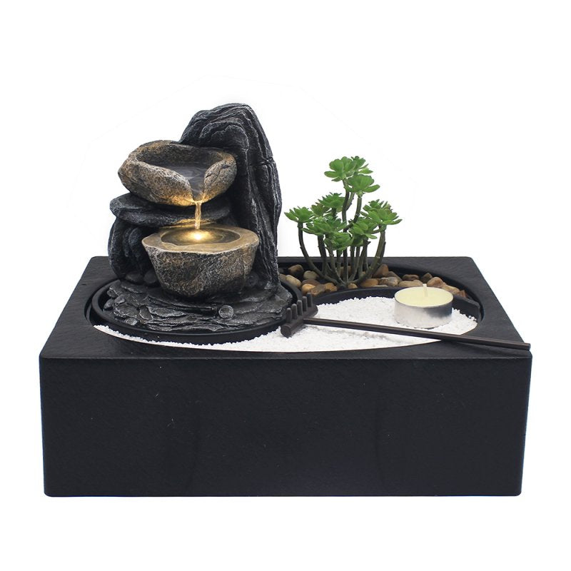 Indoor Polyresin Garden  Water Fountain Decor with LED