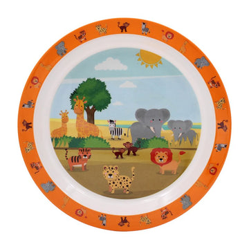 Zoo Cartoon Animals Kids Children Plate