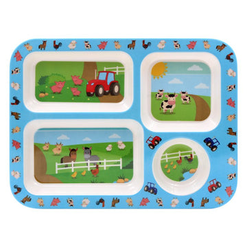Farm Animals Kids Children Plate Tray