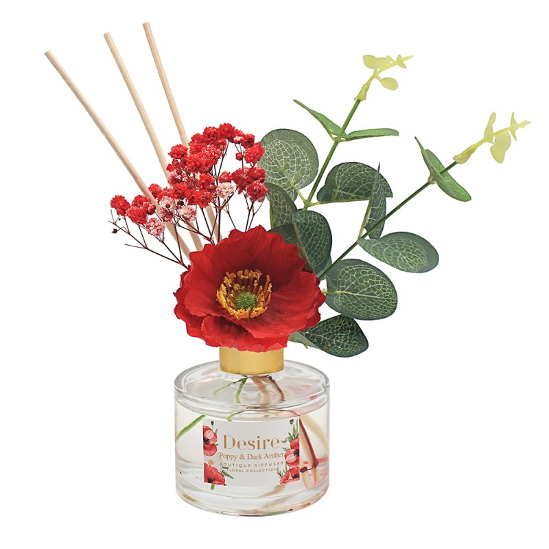 Desire Floral 100ml Reed Diffuser - Poppy & Dark Amber Scent