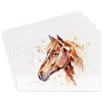 Set of 4 Country Life Horse Cork Back Table Placemat