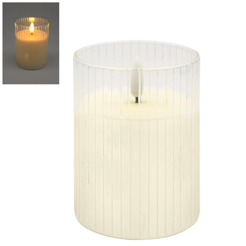 Small LED Flameless Bulb Glass Candle Jar