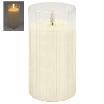 Large LED Flameless Bulb Glass Candle Jar