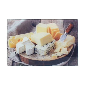 30x20cm Cheese Tempered Glass Chopping Board