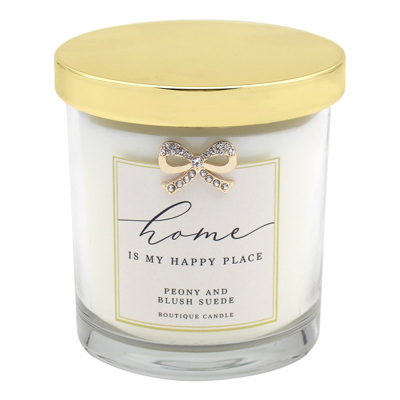 200ml Peony & Blush Suede Scented Candle Jar