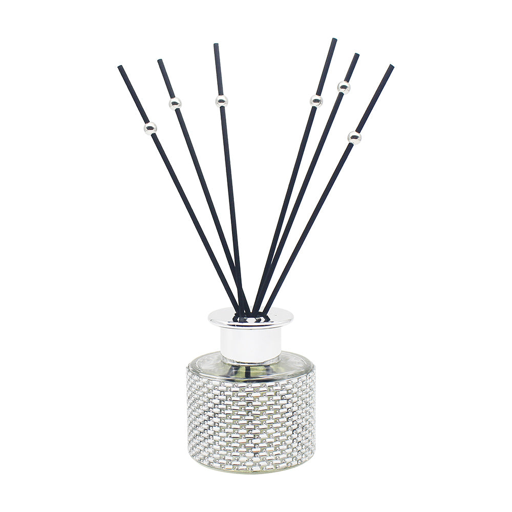 Silver Diamante Reed Diffuser 100ml Boutique Pomegranate Noir