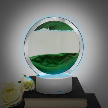 Quicksand Lamp Green Moving Sand 3D Display