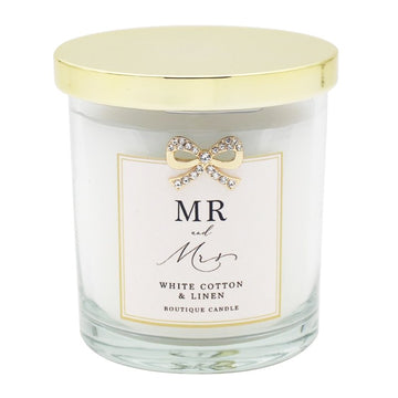 200ml White Cotton Linen Scent Candle Jar
