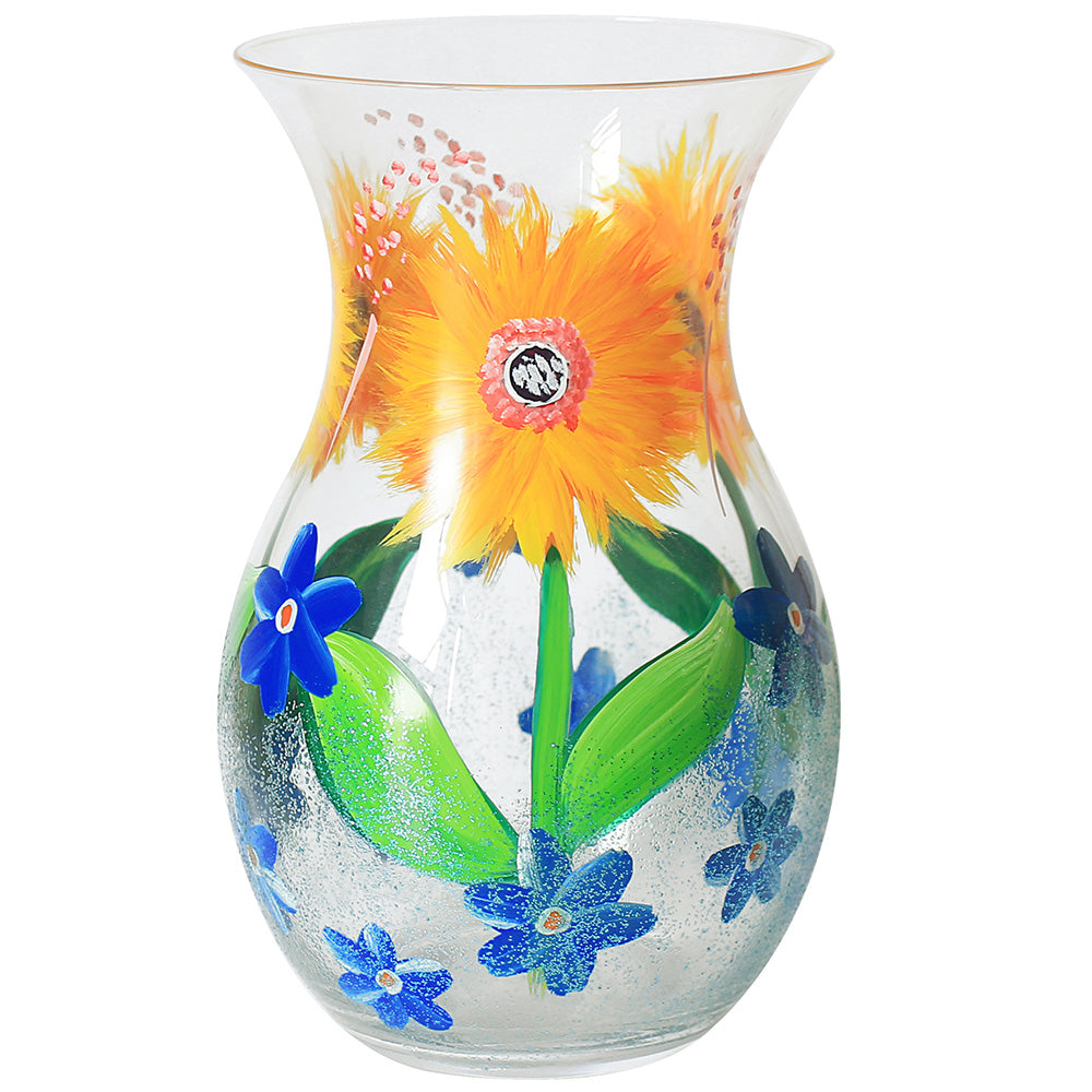 Sunflowers Glass Decorative Clear Vase