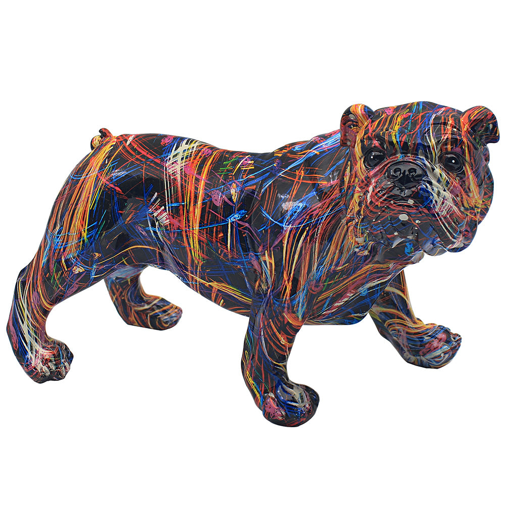 Black Supernova Bulldog Splash Animal Figurine