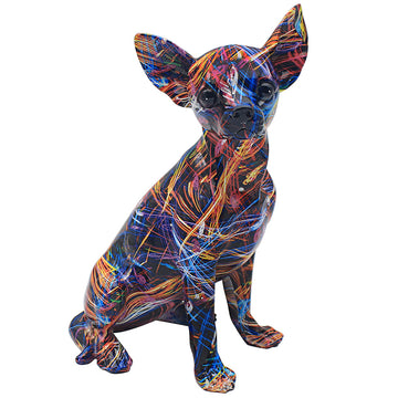 Black Supernova Chihuahua Splash Animal Figurine