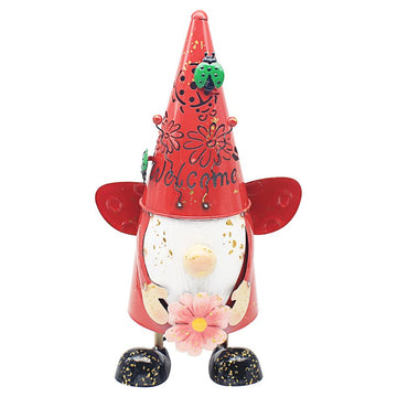 Bright Eyes Red Ladybug Gnome Garden Ornament