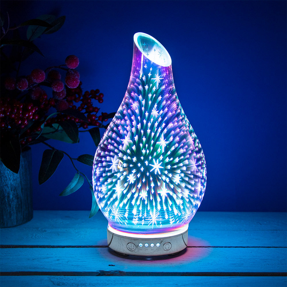 Snowflakes Mist Humidifier 3D Prism Light Effect