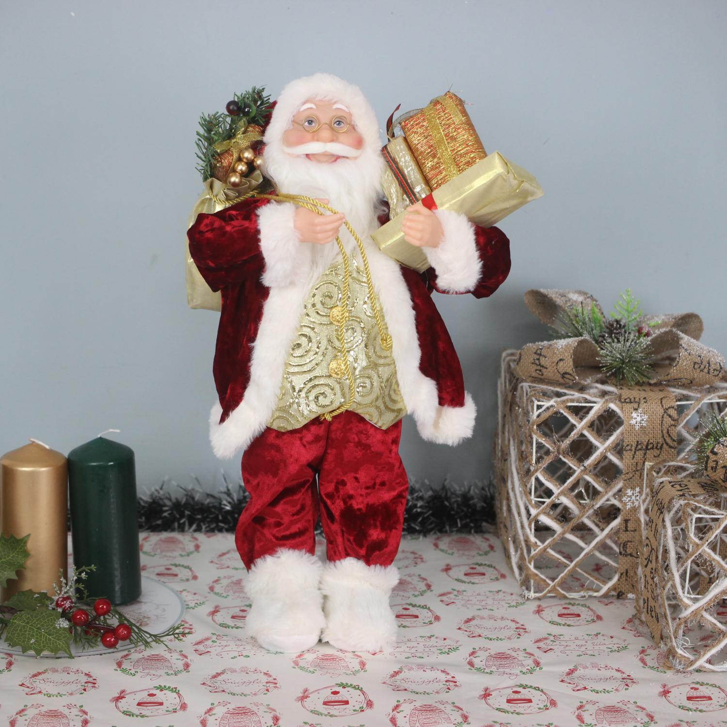 18Inch Standing Red Santa Claus Figurine Ornament Christmas