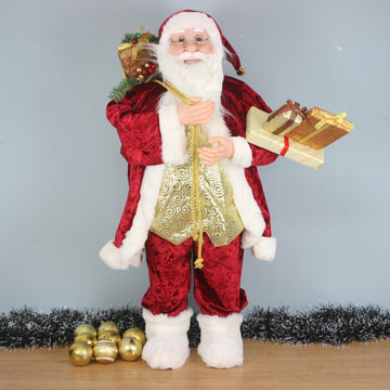 32Inch Standing Red Santa Claus Figurine Ornament Christmas